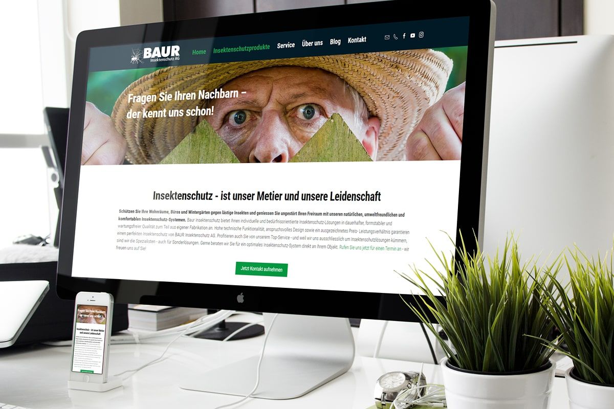 Referenz CMS Joomla! Webseite -Baur Insektenschutz AG - baur-uttigen.ch