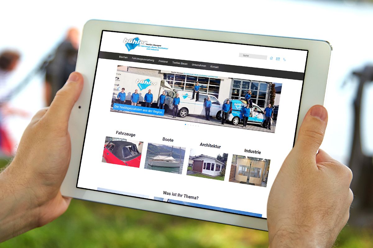 Referenz CMS Joomla! Webseite - Bühler Textile Lösungen AG - buehler-thun.ch